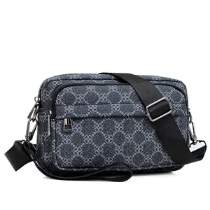 Sacoche bandoulière polyvalente avec motif floral et deux compartiments zippés
