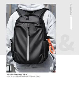 Sac à dos professionnel noir avec ruban orange et finition mate imperméable
