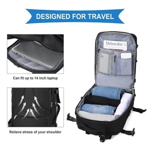 Large capacity travel backpack for women with 180-degree opening and 14-inch laptop sleeve