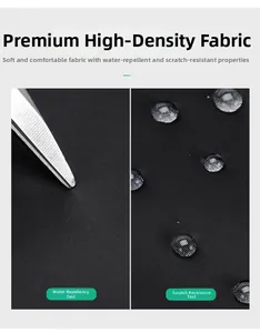 Close-up of high-density black waterproof and scratch-resistant backpack fabric detail