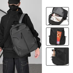 Large black urban commuter backpack featuring multi-layer storage and laptop compartment