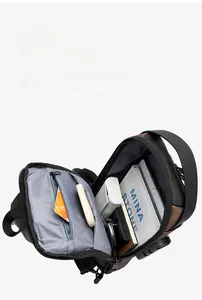 Internal view showing large capacity and multi-layer storage of the tactical chest bag