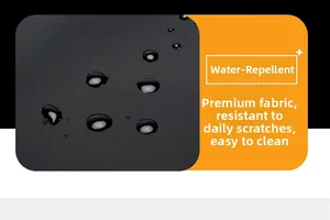Détail du tissu imperméable et résistant aux rayures du sac à dos noir pour PC