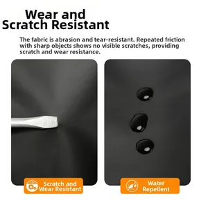 Detail of abrasion-resistant, scratch-proof, and water-repellent functional black fabric