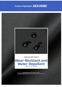 Macro detail of waterproof and wear-resistant fabric with water droplets on black surface