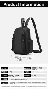 Detailed size specifications for 900D waterproof multi-purpose tactical shoulder bag