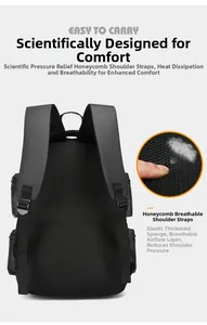 Détail du mesh alvéolé respirant ergonomique et des bretelles rembourrées pour le dos