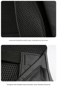 Détail des bretelles en maille respirante avec coutures renforcées pour sac à dos