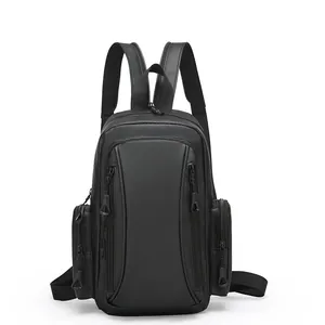 Waterproof Oxford Multi-functional Sling Bag With External USB Charging Port Large Capacity Travel Chest Bag For Men Women