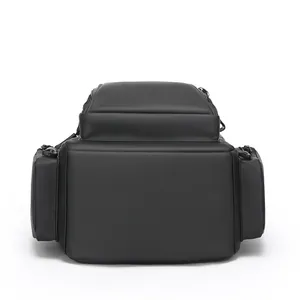Versatile black multi-functional tactical backpack with honeycomb texture and large capacity