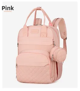 Πρόσοψη ροζ τσάντας μωρού με αναπνεύσιμους ιμάντες από κυψελωτό πλέγμα