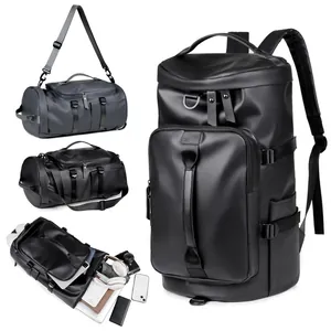 Multifunctional large capacity travel backpack with dry wet separation in black and grey