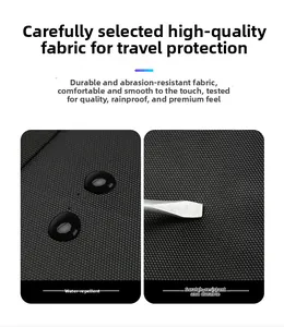 Detail van waterdichte stof en krasbestendige textuur voor de heren laptoptas