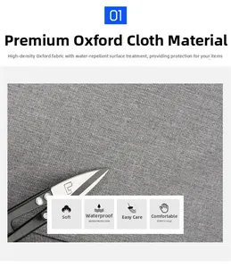 Detailed view of high-density waterproof Oxford fabric on a versatile business backpack