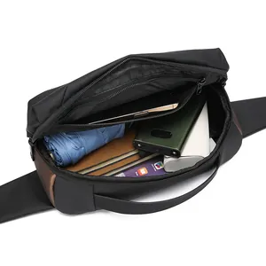 Multifunctional waterproof waist bag with items showing spacious storage capacity
