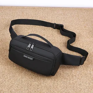 Waterproof black nylon crossbody chest bag with adjustable strap and KOKIBEDY label