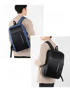 Business casual backpack for laptop in black and navy color options for commuting