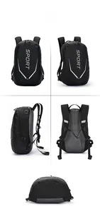 Detailed view of waterproof nylon 20L sports backpack with breathable mesh padding