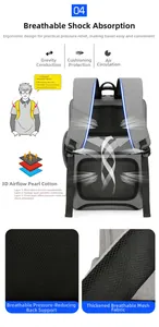 Detail of ergonomic business backpack with breathable mesh and 3D foam back padding