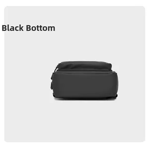 Detailed bottom view of black waterproof business cross-body bag with matte texture