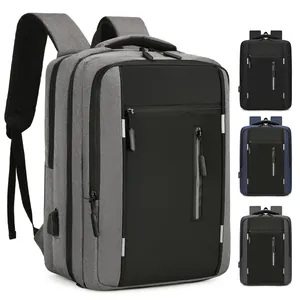Large Capacity Business Laptop Backpack With USB Charging Port Waterproof Nylon Travel Backpack For Men Women School Office Bag