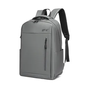 Large dark grey laptop backpack with waterproof fabric and wide ergonomic shoulder straps