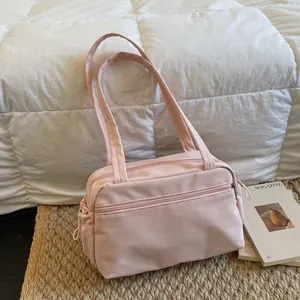 Korean Style Large Capacity Nylon Tote Bag For Women Multi Pocket Fashion Casual Shoulder Bag For Daily Commuting