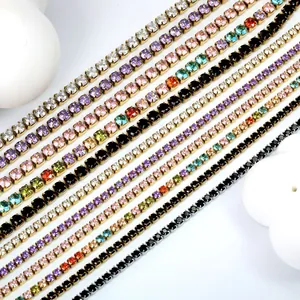 Sparkling tennis bracelets with multi-color zircons in gold and silver settings