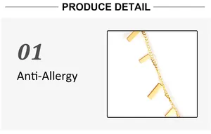 Detail of hypoallergenic gold rectangular pendant necklace with high-polish 18K finish