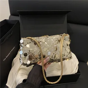 Women Fashion Sequin Underarm Bag Shiny Evening Party Bag Stylish Shoulder Bag For Party Wedding Banquet Daily Matching Bags