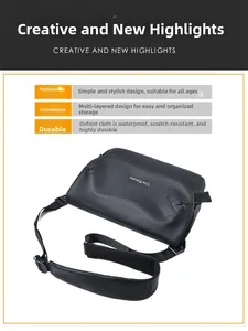 Detalle del bolso bandolera impermeable de tela Oxford con textura multicapa