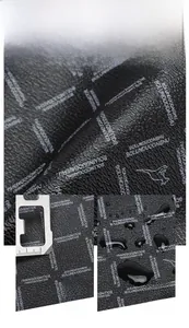 Detail of waterproof and scratch-resistant textured black men's clutch bag material