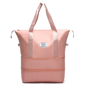 Large Capacity Oxford Cloth Travel Bag Waterproof Dry Wet Separation Expandable Luggage Bag Sports Gym Tote For Women Men