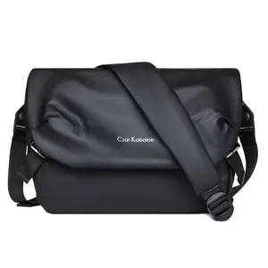 Men Waterproof Messenger Bag Large Capacity Coated Oxford Crossbody Bag Urban Business Casual Minimalist Shoulder Bag For Travel Daily Work