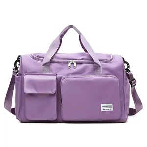Bolsa de Viaje de Gran Capacidad Bolsa de Deporte Tela Oxford Impermeable Bolsa de Fin de Semana Con Compartimento para Zapatos Independiente Separación Seco Húmedo