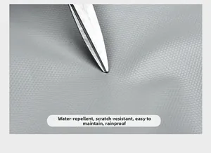 Detail of water-resistant and scratch-proof fabric being tested with a sharp tool