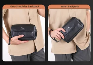 Detail showing dual carrying options as a clutch and wristlet in black lychee leather