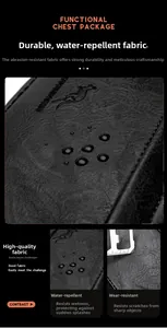 Detail showing water-resistant texture and scratch-resistant fabric of the men's crossbody bag