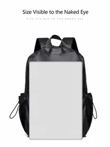 Detail view comparing the large capacity of this black waterproof street style backpack