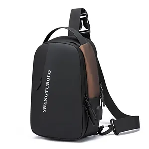 Men's Waterproof Oxford Chest Bag With USB Charging Port Casual Sporty Sling Bag Crossbody Shoulder Bag For Travel Daily