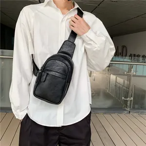 Herren PU Leder Camouflage Brusttasche Sling Schulter Crossbody Lässig Streetwear Outdoor Reisetasche Für Den Alltag
