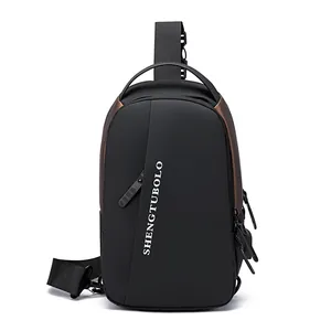 Waterproof nylon sports sling bag for men with adjustable strap and shengbtubolo logo