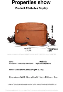 Braune PU-Leder Umhängetasche Maße 23x15x5cm mit Platz für ein 7,9-Zoll-iPad