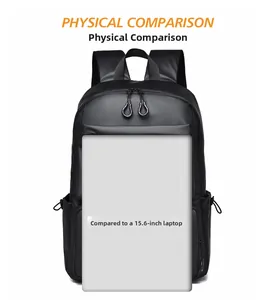 Business backpack size comparison with a 15.6-inch laptop showing large capacity