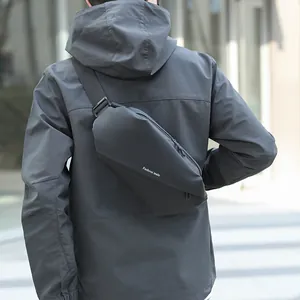 Men Waterproof Nylon Chest Bag Large Capacity Waist Bag Fashion Multi-Functional Crossbody Sling Bag Outdoor Sports Travel Shoulder Bag