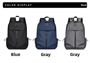 Zaini da viaggio d'affari nei colori nero, blu e grigio con dettagli impermeabili