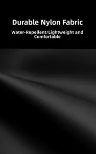 Macro shot of durable water-repellent nylon fabric texture for black travel backpack