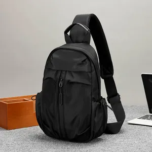 Borsa da Petto da Uomo Con Ricarica USB Impermeabile in Tessuto Oxford Borsa a Tracolla Outdoor Tempo Libero Multi Tasca per Viaggi Quotidiana