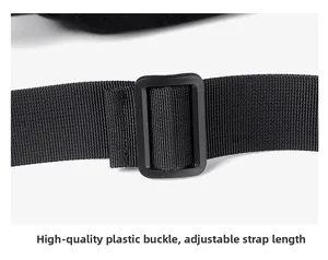 Close-up of durable nylon strap with high-strength plastic buckle for length adjustment