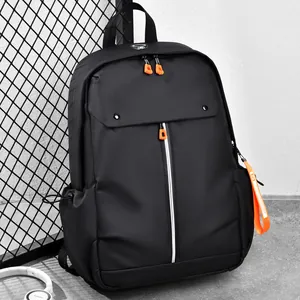 Sac à dos professionnel noir pour hommes avec touches orange et bande réfléchissante